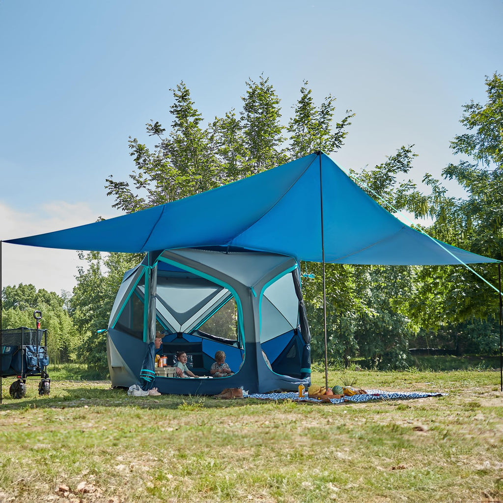 Timber Ridge 4-5 Person Instant Pop Up Cabin Hub Tent, 60S Easy Setup, Weather Resistant Family Tent With Rain Fly And Carry Bag