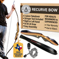 Spyder Takedown Recurve Bow - Hunting & Target Bow - Fast, Accurate, Versatile - Handcrafted Riser - Fiber Glass Maple Limbs - 6
