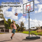 Yohood Kids Basketball Hoop Outdoor 4.82-8.53ft Adjustable, Portable Basketball Hoops & Goals for Kids/Teenagers/Youth in Backya