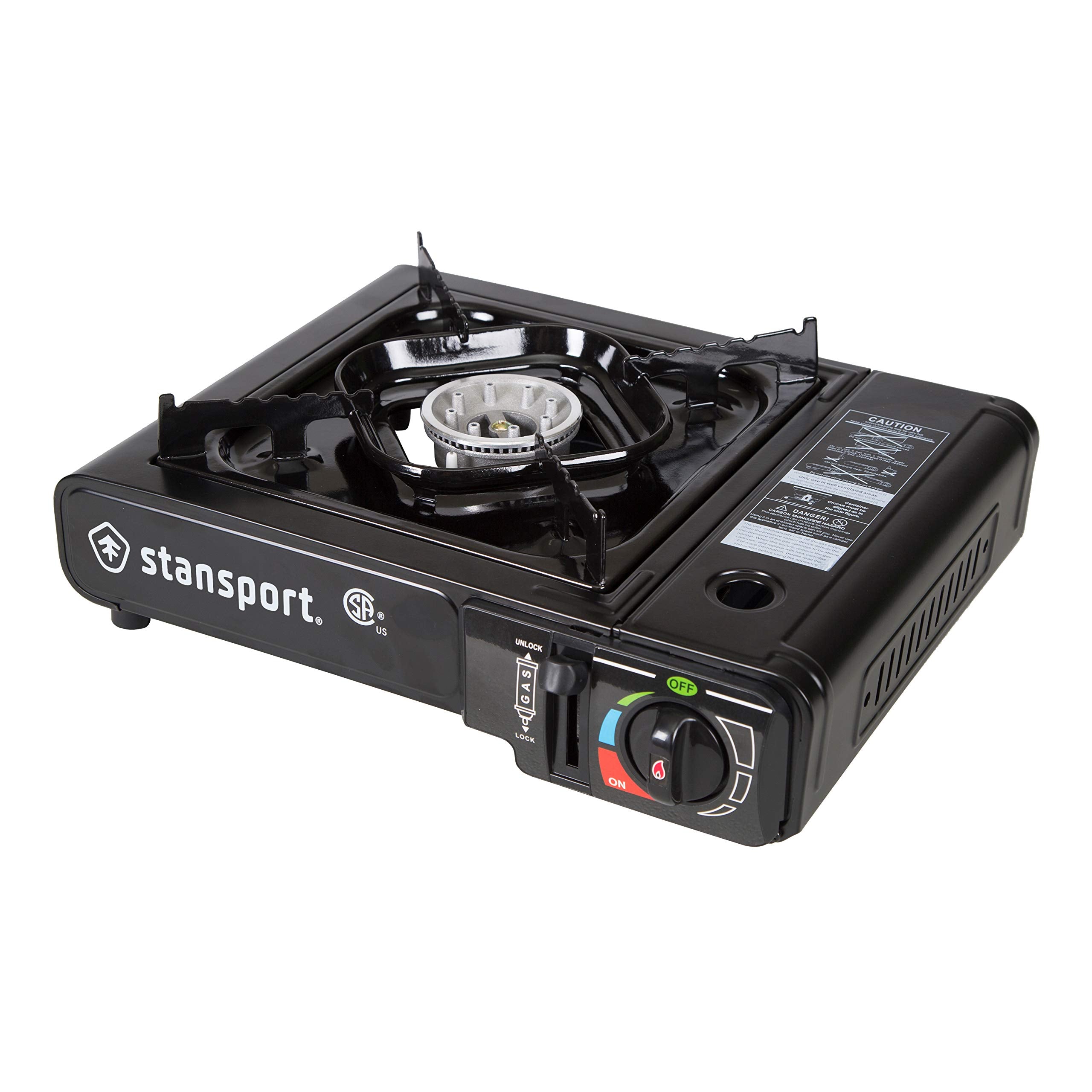Stansport Portable Outdoor Butane Stove, Black, 13.38'' L X 10.82'' W X 4.33'' H