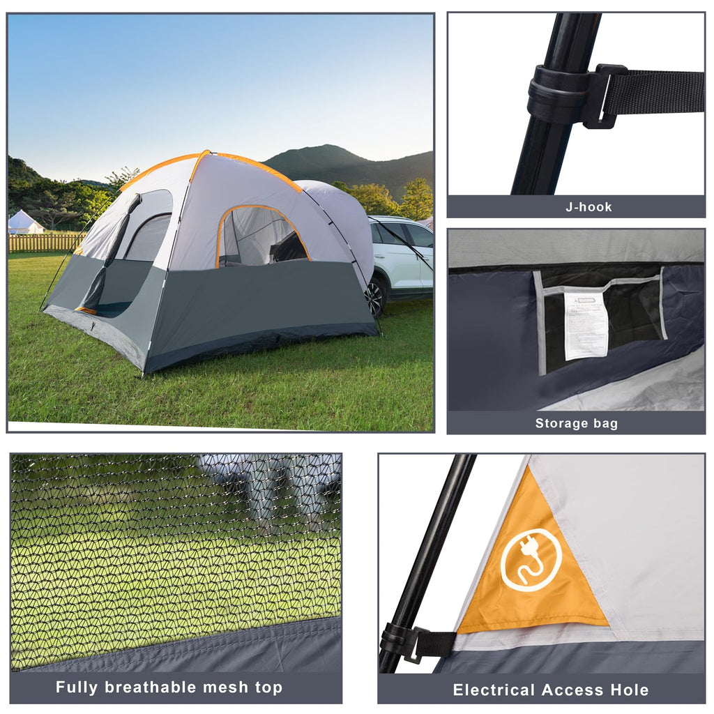 Unp Suv Dome Tent For Camping, Outdoor 6 Person Car Camping Tent, Easy Set Up Suv Tailgate Tent With Rainfly 10' X 10' Vehicle C