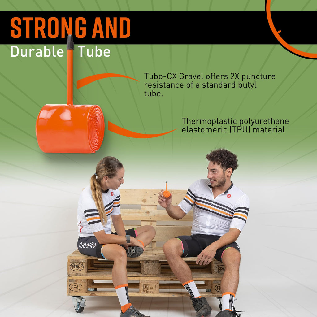Tubolito Tubo Cxgravel Presta Valve,Orange,700 X 30-47Mm, 60Mm