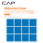 Cap Barbell 1/2-Inch Interlocking Eva Foam Exercise Puzzle Mats - 2 Pack | 24'' X 24'' X 1/2'' | Tatami Pattern - Blue