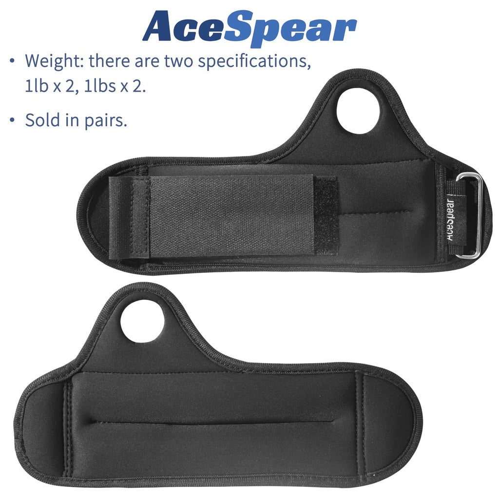 AceSpear Wrist Weights with Thumb Loops Lock for Men Women 1lb*2 2lbs*2 3lbs*2 Ankle Weights Weighted Gloves for Running Strengt