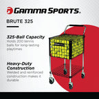 Gamma Ballhopper Brute Teaching Cart 325, Black