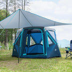 Timber Ridge 4-6 Person Pop Up Hub Tent, Easy 60 Second Setup, Weather Resistant Camping Family Cabin Tent With Rain Fly And Whe