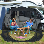 Alvantor Pop Up House Tent, Outdoor Canopy Tent With Uv Resistant, Easy Up Foldable Screen House For Camping Garden, Black, 12 X