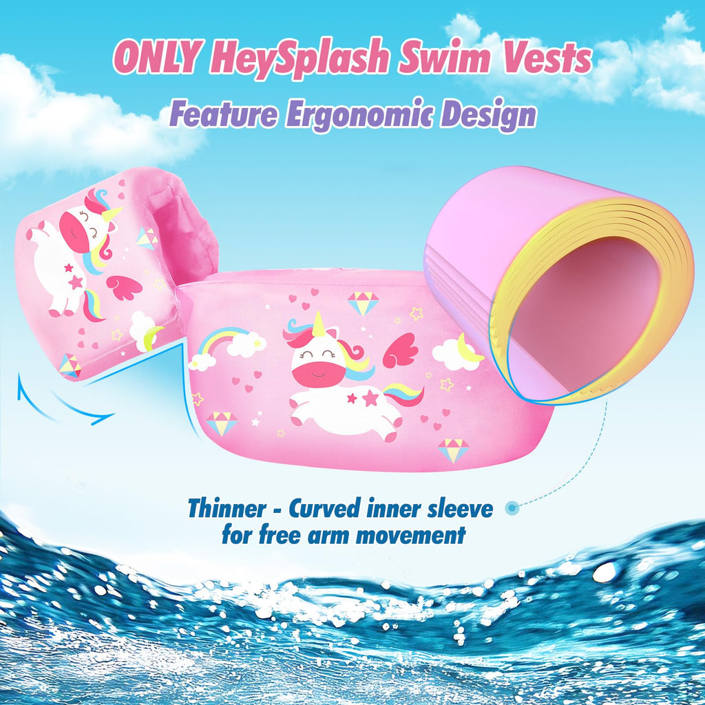 Heysplash Swim Vest For Kids, Toddler Swim Vest Kids Swim Vest Water Wings Swim Arm Band With Adjustable Strap And Secure Buckle