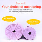 Primasole Yoga Mat With Carry Strap For Yoga Pilates Fitness And Floor Workout At Home And Gym 1/3 Thick (Black Color) Pss91Nh04