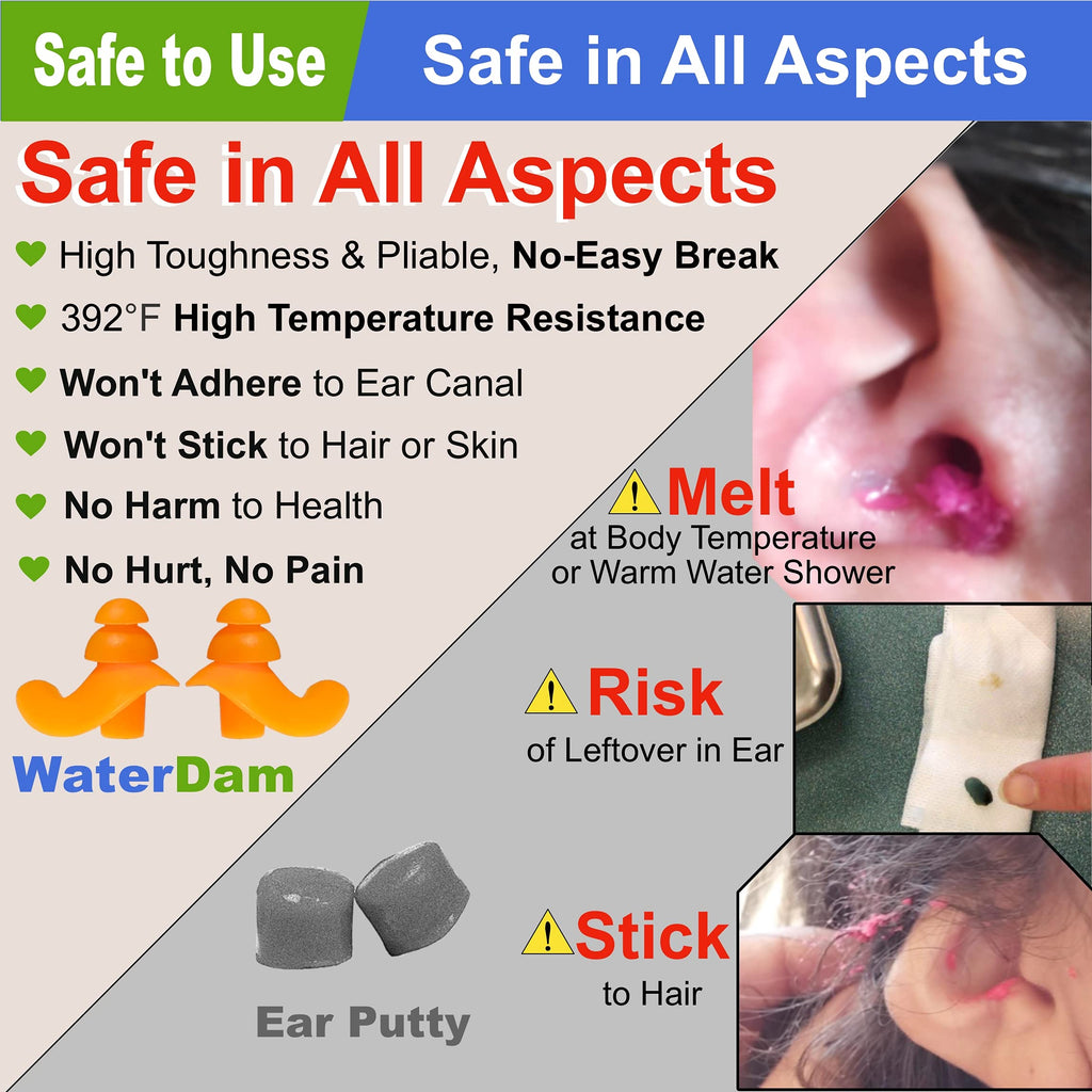 Waterdam Swimming Ear Plugs Great Waterproof Ultra Comfy Earplugs Prevent Swimmer'S Ear (Size 1+1: Toddlers & Extrasmall Ear Tee