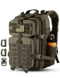 Hannibal Tactical 30L Molle Assault Pack, Tactical Backpack Military Army Camping Rucksack With Bottle Holder, 3-Day Pack, Olive