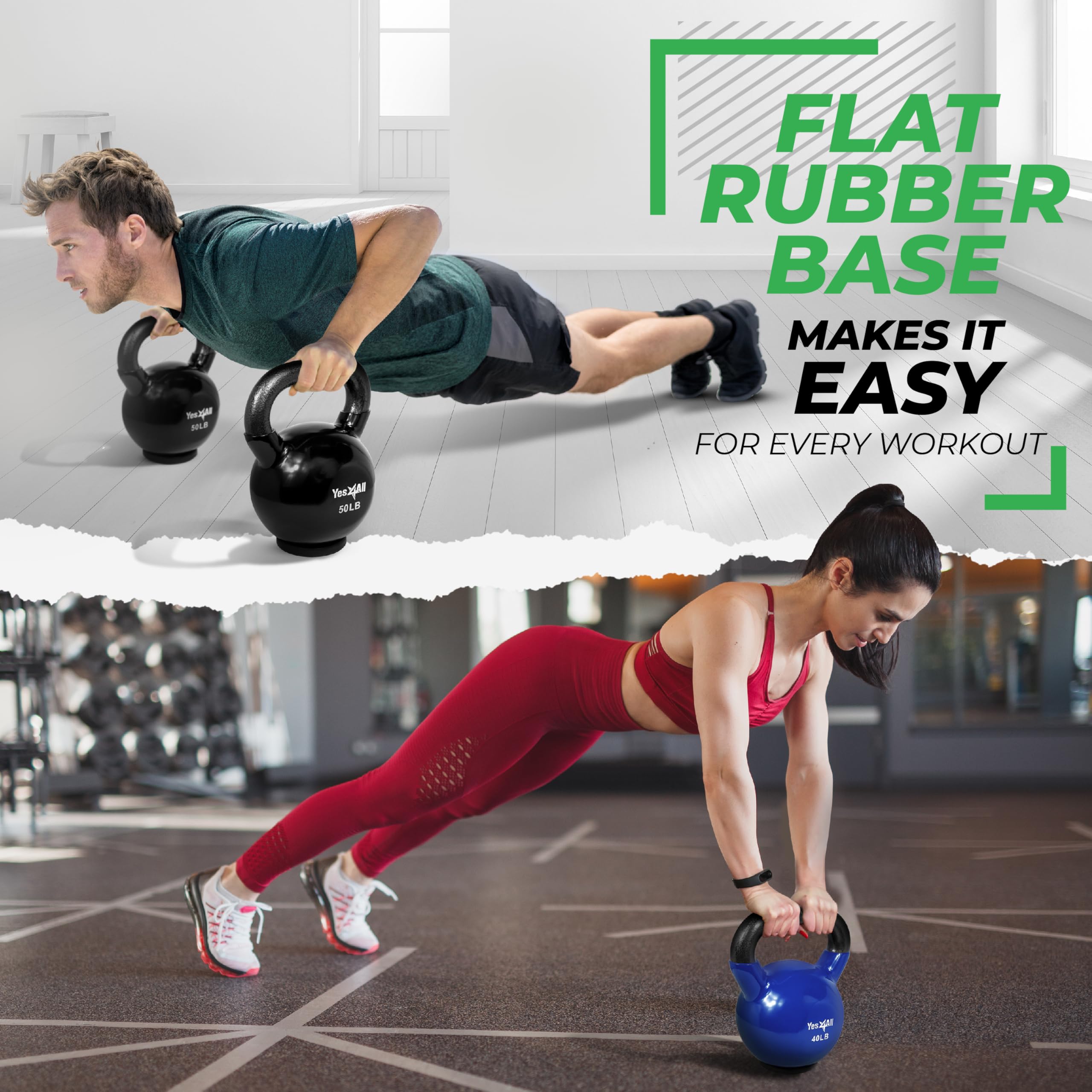 Kettlebell - Pvc - Rubber Base - 55Lbs
