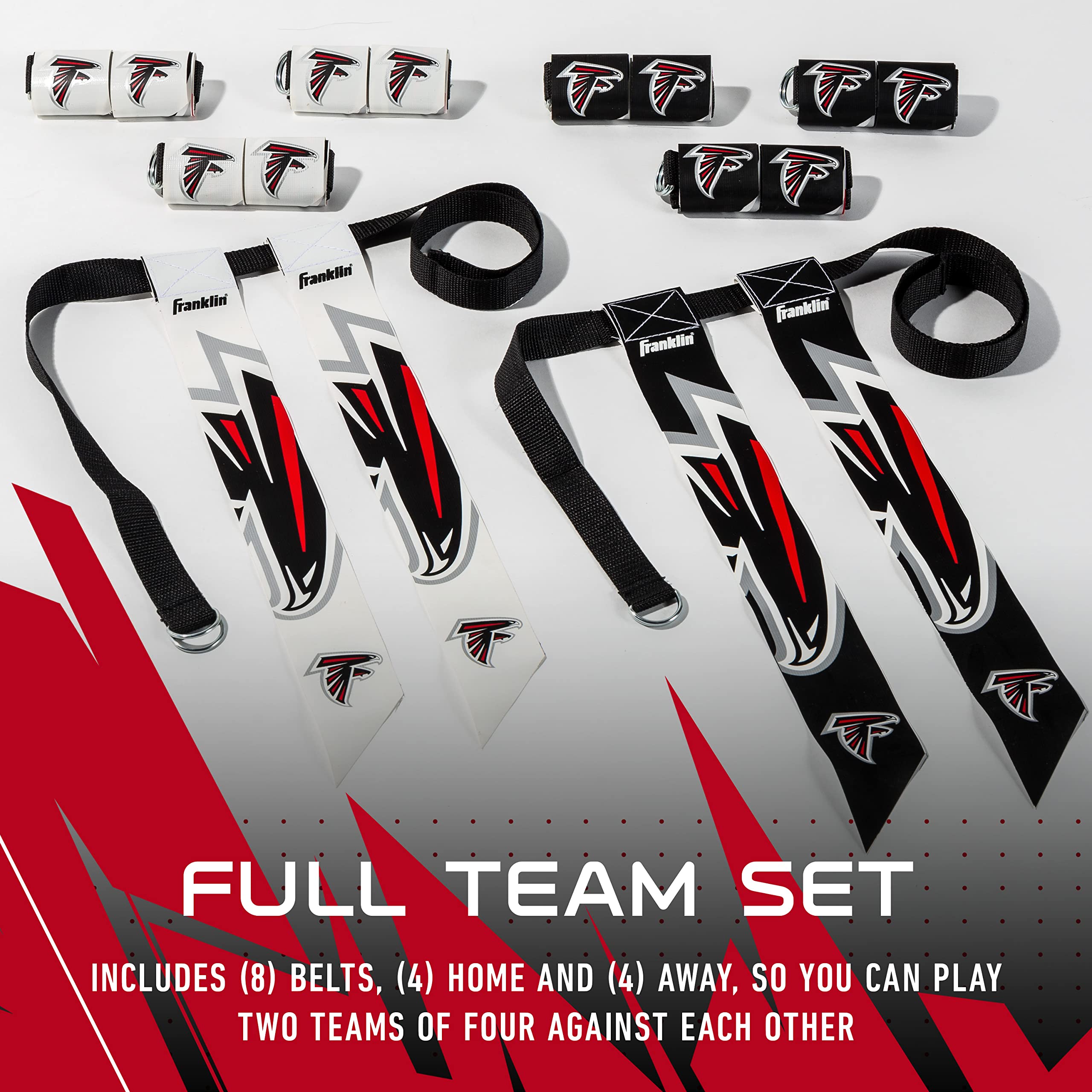 Franklin Sports Nfl Atlanta Falcons Flag Football Sets - Nfl Team Flag Football Belts And Flags - Flag Football Equipment For Ki