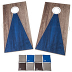 Triumph LED 2x4 Blue/Grey Cornhole Set - Regulation Light-Up Bag Toss Boards with 8 Weather-Resistant Bean Bags - Durable All-Wo