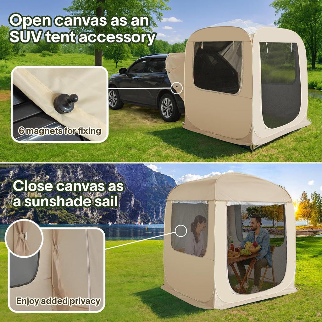 Alvantor Pop Up Screen House, 4 In 1 Outdoor Camping Tent,6'X6'Screen Room With Mosquito Netting &Waterproof Pvc, Pvc Clear Top