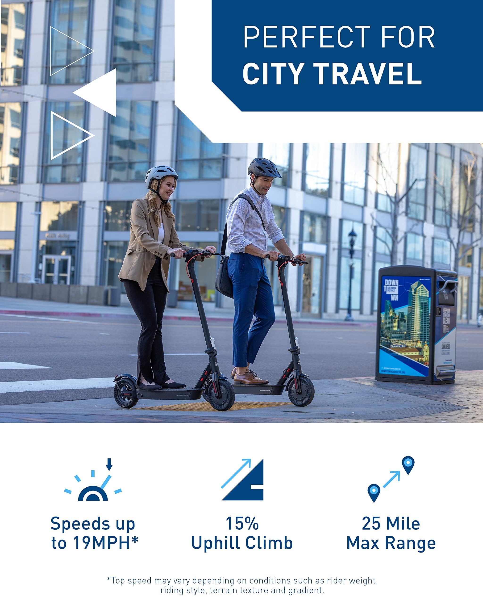 Hiboy Electric Scooter for Adults, 19 MPH, 25 Miles Range, 500W Motor (750W Peak), Foldable E Scooter with Phone Holder, Dual Sp