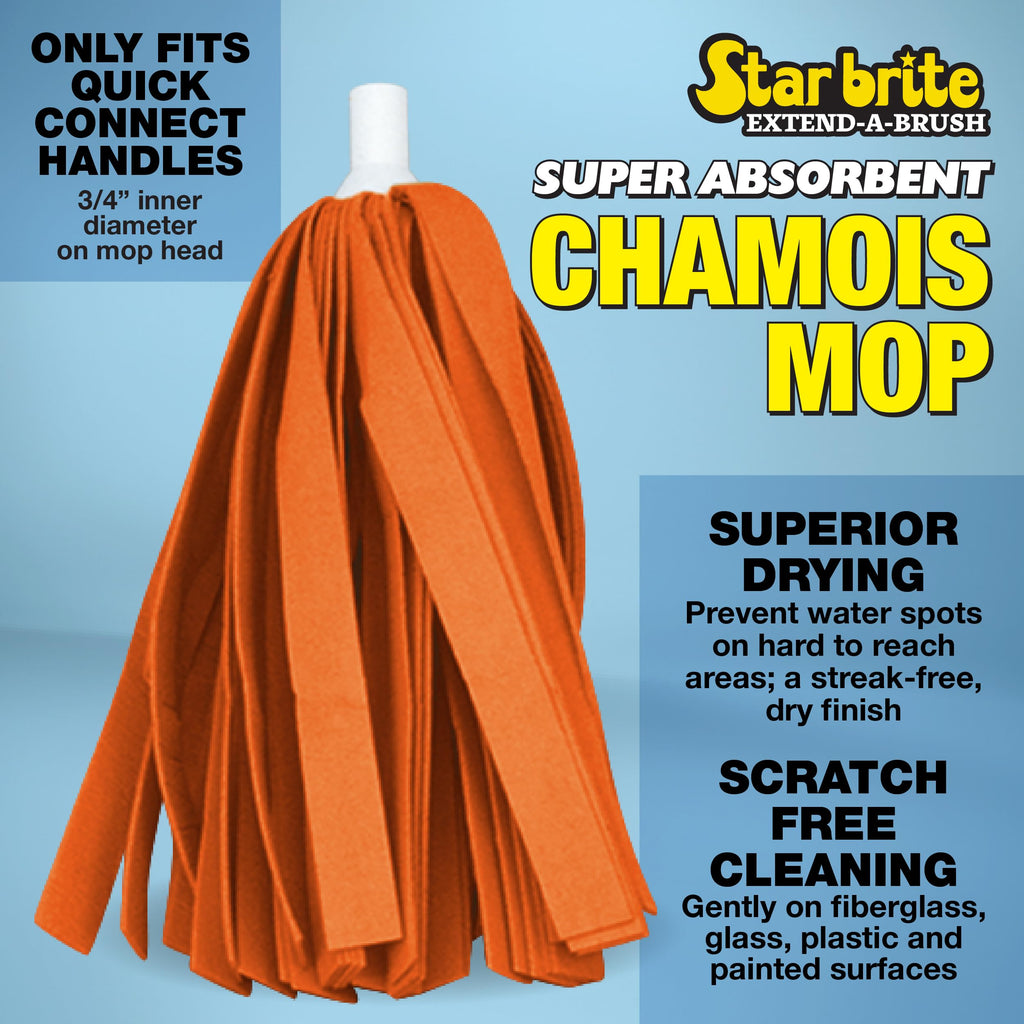 Star Brite Super Absorbent Chamois Mop - Quick Connect Fits All Extend-A-Brush Handles (040032)