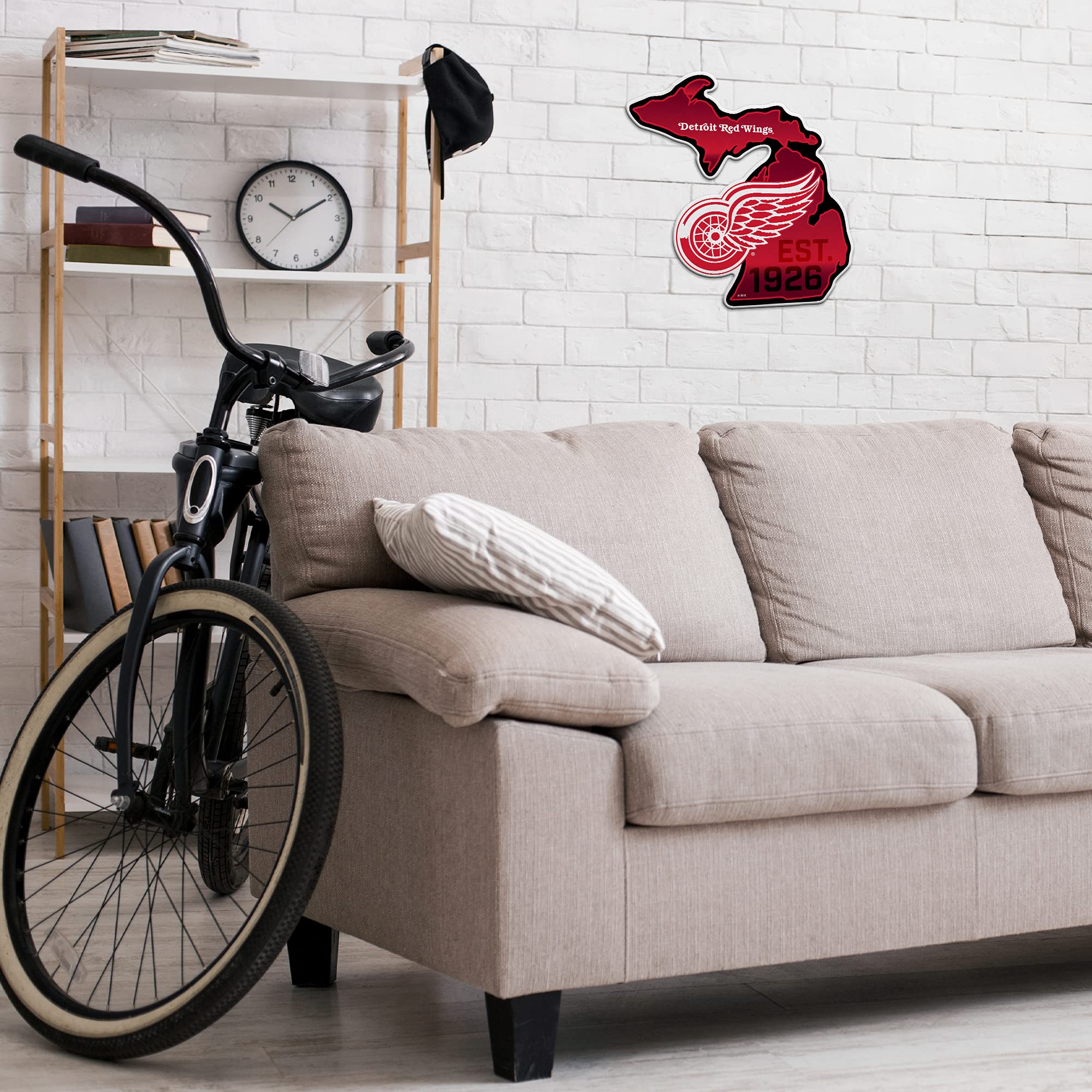 Rico Industries Nhl Detroit Red Wings State Shape Shape Cut Pennant - Home And Living Room D  Cor - Soft Felt Ez To Hang