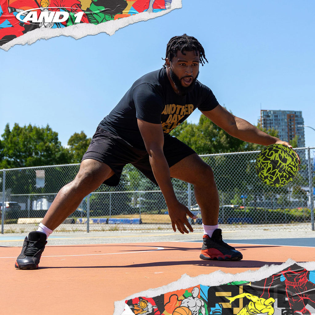 AND1 Fantom Graffiti Basketball: Official Regulation Size 7 (29.5 inches) - Deep Channel Construction Streetball, Made for Indoo