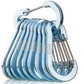 Booms Fishing Cc5 Multi-Use Carabiner Clips, 10 Pack 2.7 Small Caribeener Clips, Mini Keychain Caribeaner Clip, Aluminum D Ring
