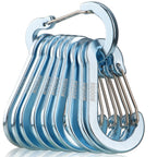 Booms Fishing Cc5 Multi-Use Carabiner Clips, 10 Pack 2.7 Small Caribeener Clips, Mini Keychain Caribeaner Clip, Aluminum D Ring