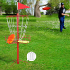 Yaheetech 12-Chain Portable Disc Golf Basket Target Accessories Disc Golf Set W/Basket Target And Double Steel Chains Red