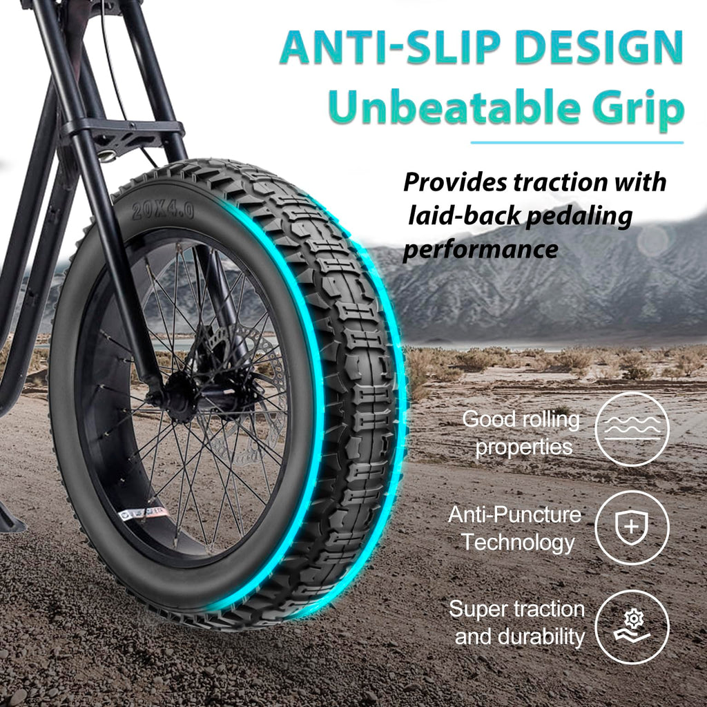 2-Pack 20X4.0 Fat Bike Tires: Hycline 20X4 Inch Folding Replacement Puncture Resistant Ebike Fat Tires, All-Terrain High-Density