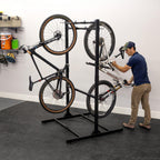 Storeyourboard Freestanding 8 Bike Storage Rack, 2-Sided Bicycle Organizer, Indoor Garage Floor Stand, Holds Mtb, Road, Kids, &