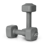 Tone Fitness 20 lb Neoprene Dumbbell Pair for Home Workouts - Non-Slip Design - Gray