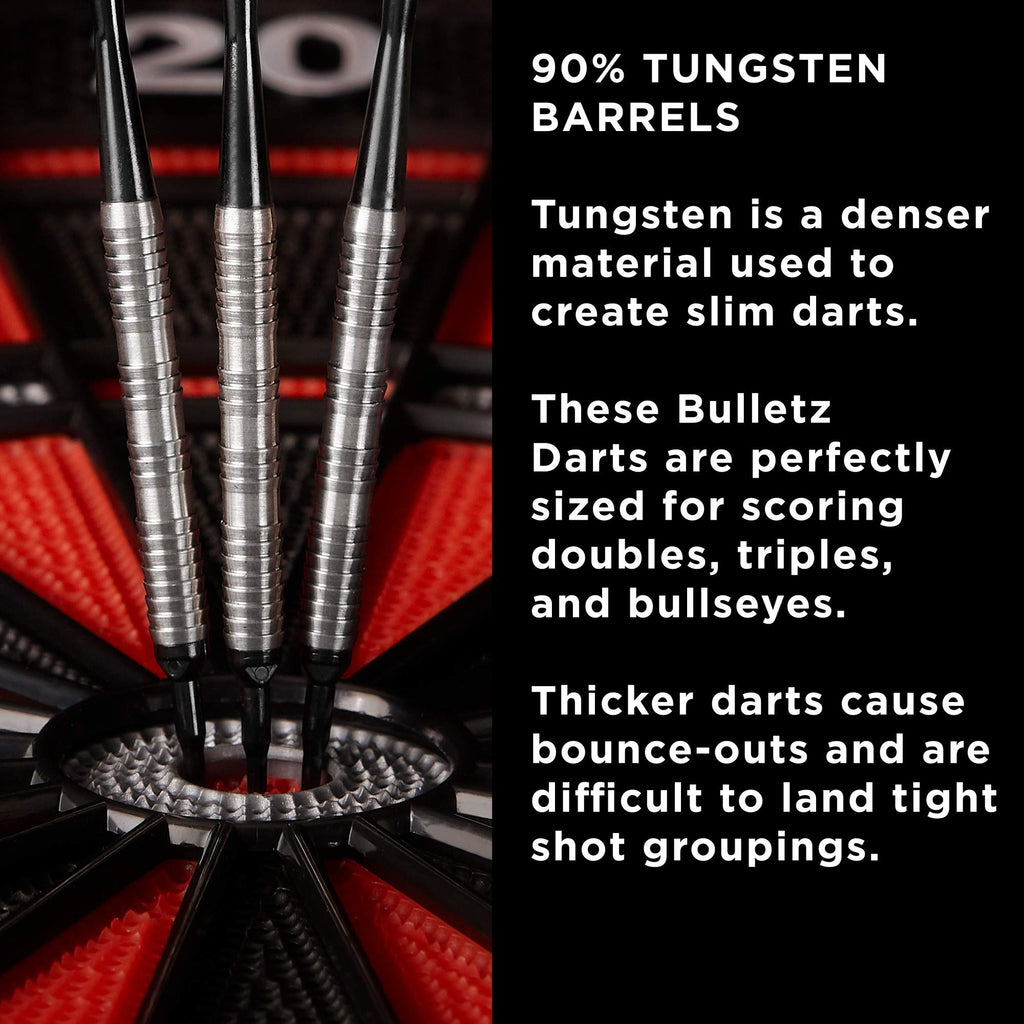 Fat Cat Bulletz 90% Tungsten Soft Tip Darts With Storage/Travel Case, 18 Grams