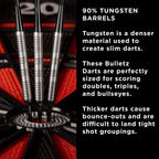 Fat Cat Bulletz 90% Tungsten Soft Tip Darts With Storage/Travel Case, 18 Grams