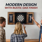 Hathaway Drifter Solid Wood Dartboard & Cabinet Set, Rustic Oak, 6'' L W X 25'' H