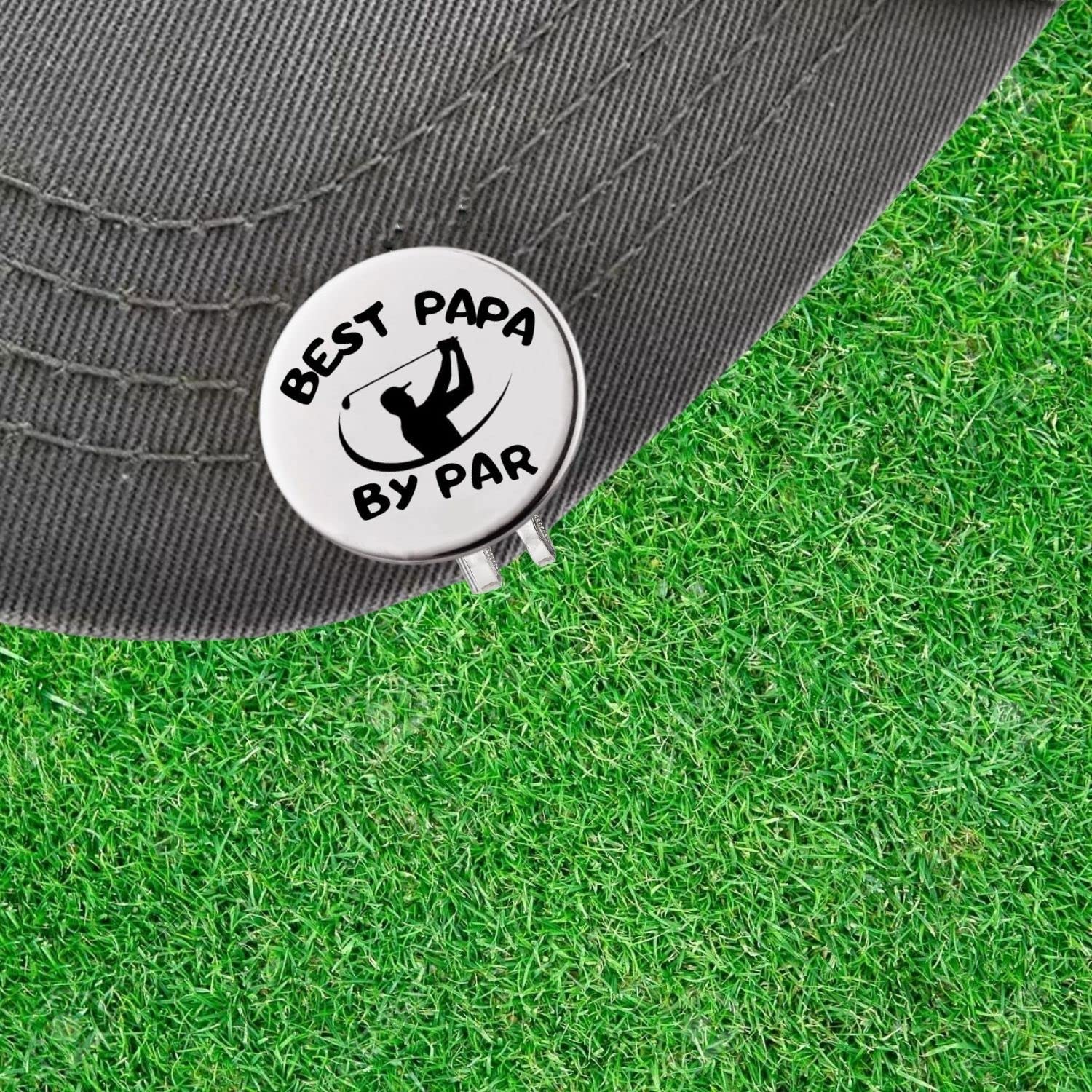 Golf Ball Marker With Magnetic Hat Clip, A Perfect Golf Gift For Men Or Women - Best Papa By Par, Golf Accessories For Men Or Wo