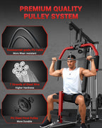 GarveeTech Home Gym Equipment, Workout Weight Machine with Cable Pulley System, 400 LBS Weight Capacity All in One Full Body Exe
