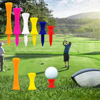 Finger Ten Golf Tees Unbreakable Step Down Plastic Mixed Size Bulk Value 100 Count, 2 3/4, 2 1/4, 2, 1 3/4, 1 1/2 Inch Height Co