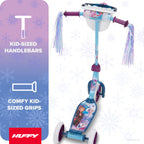 Huffy Disney Frozen 2 Toddler Scooter, Ideal for Ages 3+ Years Old, 3 Wheels, Handlebar Basket, Shimmering Streamers, Easy-Balan