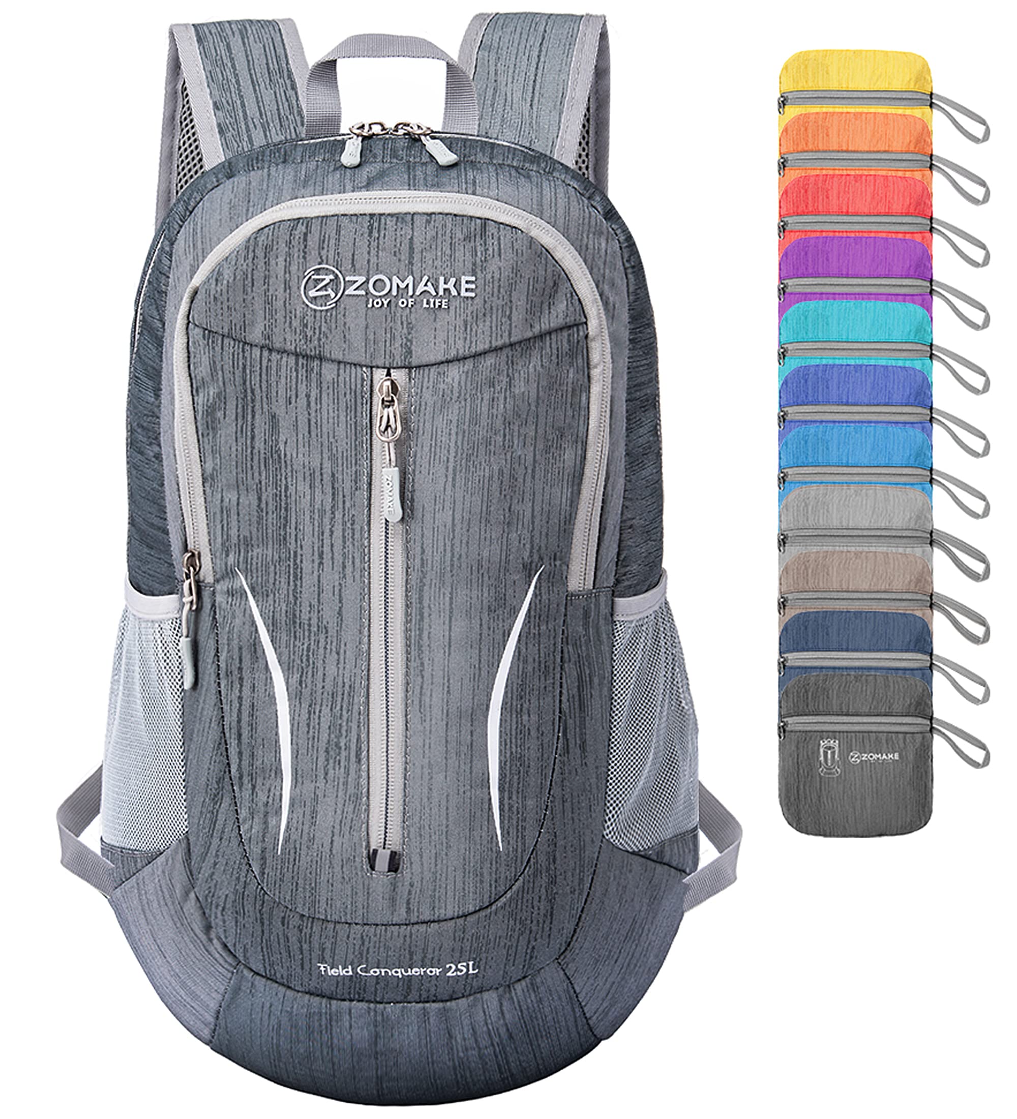 ZOMAKE 25L Ultra Lightweight Packable Backpack, Foldable Hiking Backpacks Water Resistant Small Folding Daypack for Travel(Black