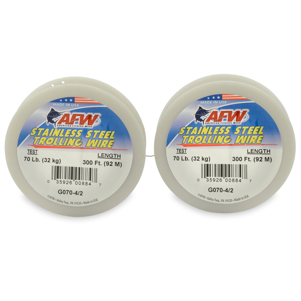 American Fishing Wire Stainless Steel Trolling Wire (Single Strand), Bright Color, 40 Pound Test, 300-Feet