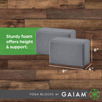 Gaiam Essentials Yoga Block (Set Of 2) - Supportive Latex-Free Eva Foam Soft Non-Slip Surface For Yoga, Pilates, Meditation, Gre