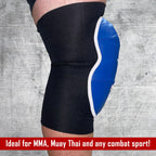 Combat Sports MMA Advanced IMF Tech Knee Pads - Injected Molded Foam, Leather Striking Surface, Neoprene Sleeve Support (Regular