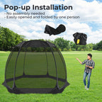 Alvantor Pop Up House Tent, Outdoor Canopy Tent With Uv Resistant, Easy Up Foldable Screen House For Camping Garden, Black, 12 X