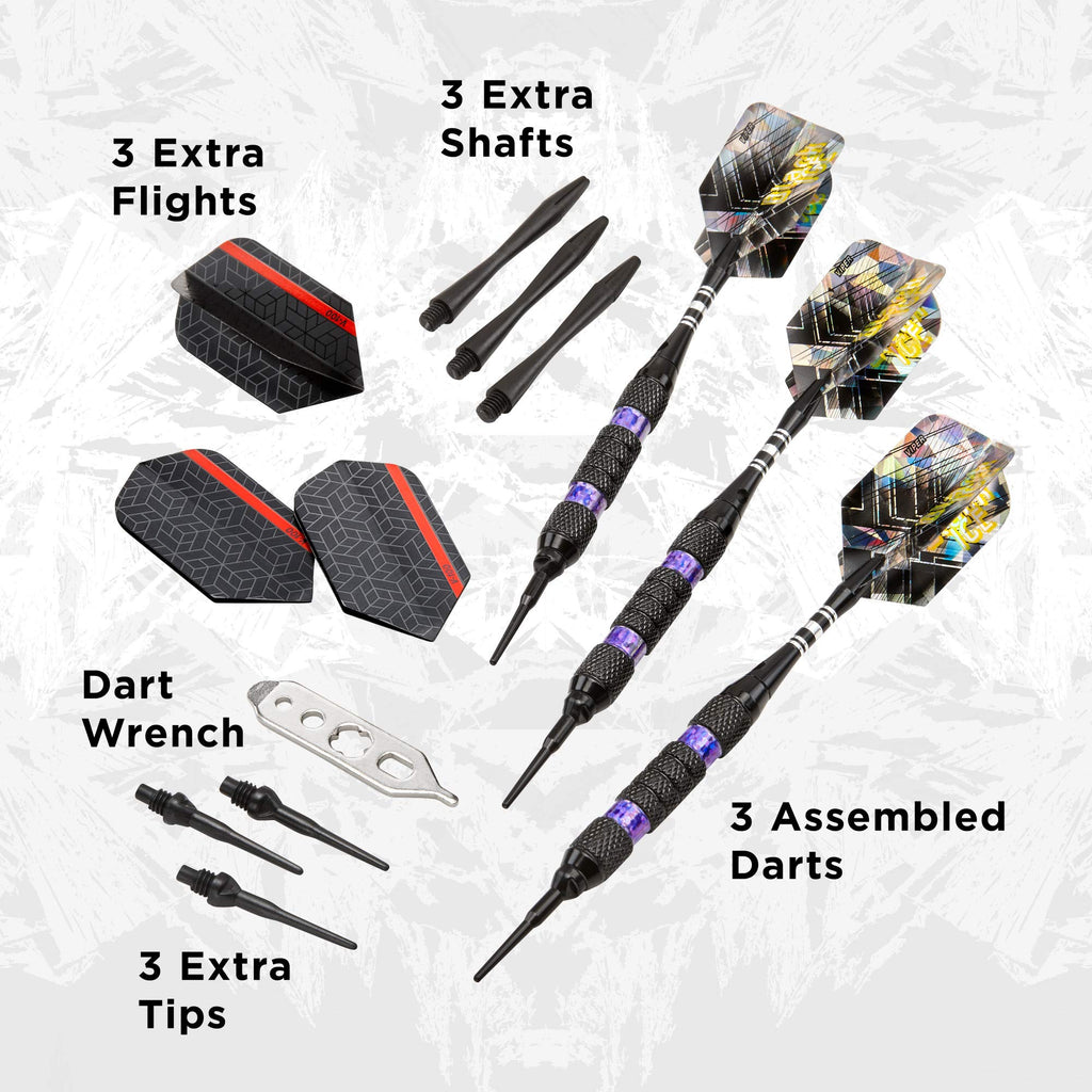 Viper Black Ice Soft Tip Darts With Purple Rings, 16 Grams