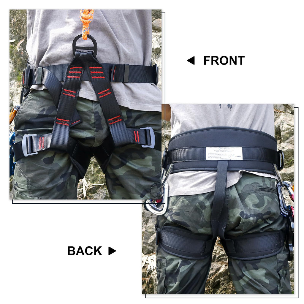 Newdoar Ce Uiaa Certification Thickness Climbing Harness,Wider Half Body Harness For Rock Rappelling Fire Rescuing Tree Climbing