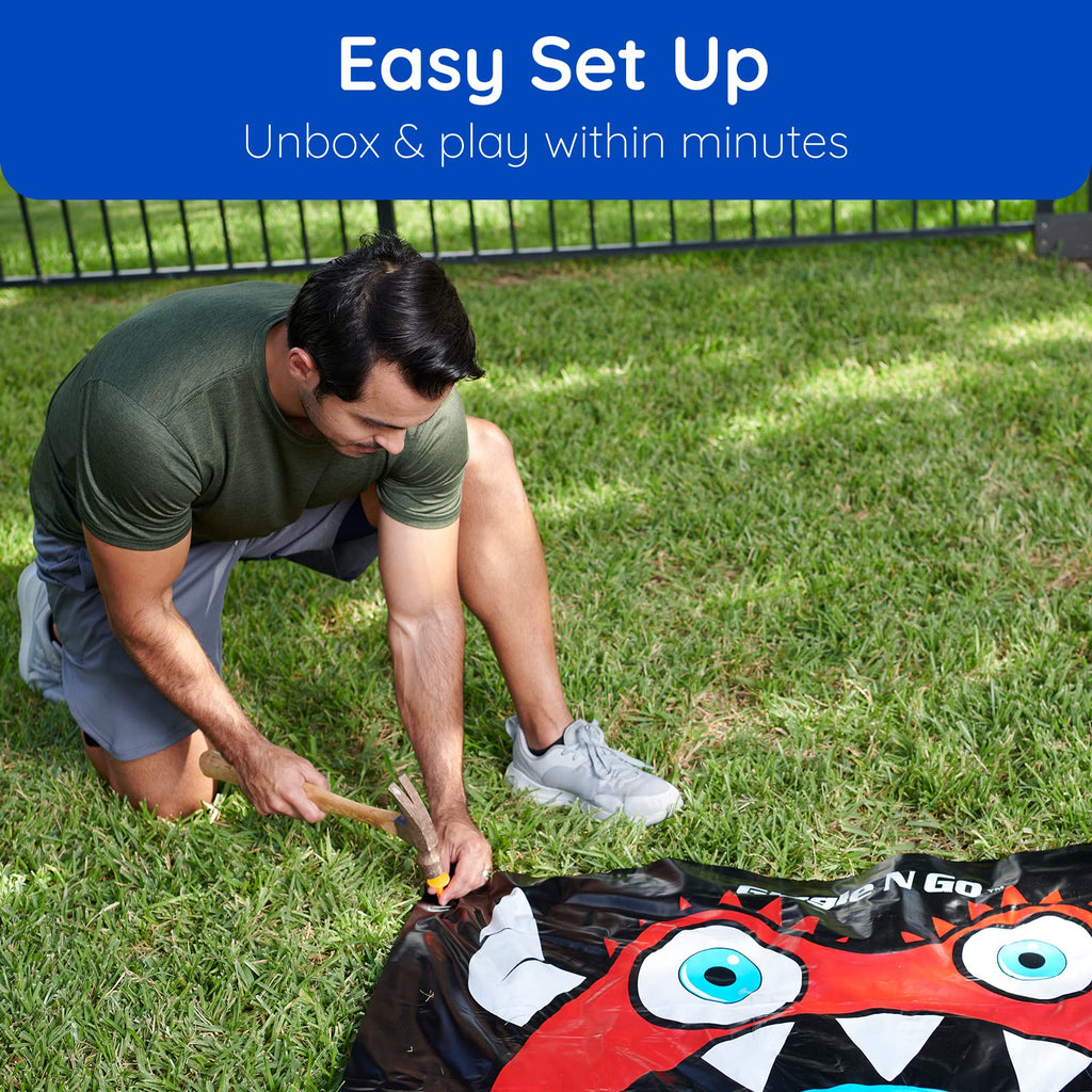 Giggle N Go Outdoor Games For Kids, Adults & Family - The Original Flarts Floor And Yard Darts Game With Inflatable Pins, Lawn P