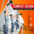Combo Kettle Grip (Single) + Rubber Hex Dumbbell (Single) - 30Lbs - Red