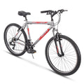 Huffy Hardtail Mountain Trail Bike 24 Inch, 26 Inch, 27.5 Inch, 26 Inch Wheels/20 Inch Frame, Gloss Nickel