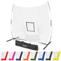 GoSports 7x7 ft Baseball & Softball Batting & Pitching Net with Strike Zone - Available in Team Colors - White