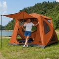 Timber Ridge Instant Pop Up Hub Tent, 4 Person Portable Weather Resistant Camping Tent, 60 Second Set-Up, Easy Up Tents With Rai