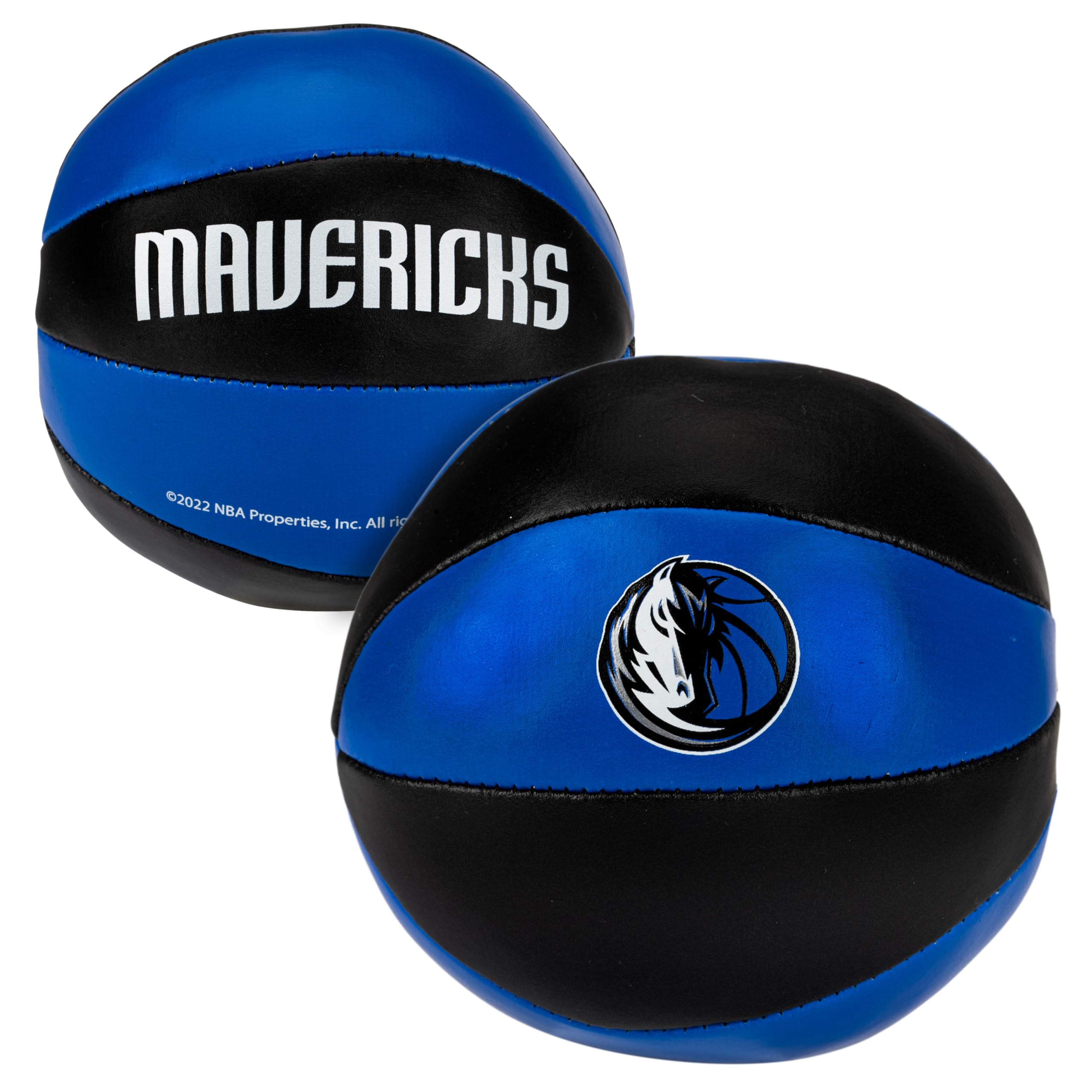 Franklin Sports Nba Dallas Mavericks Toy Basketballs - 2 Pack Of Kids Soft Mini Basketballs For Over The Door + Indoor Hoops - N