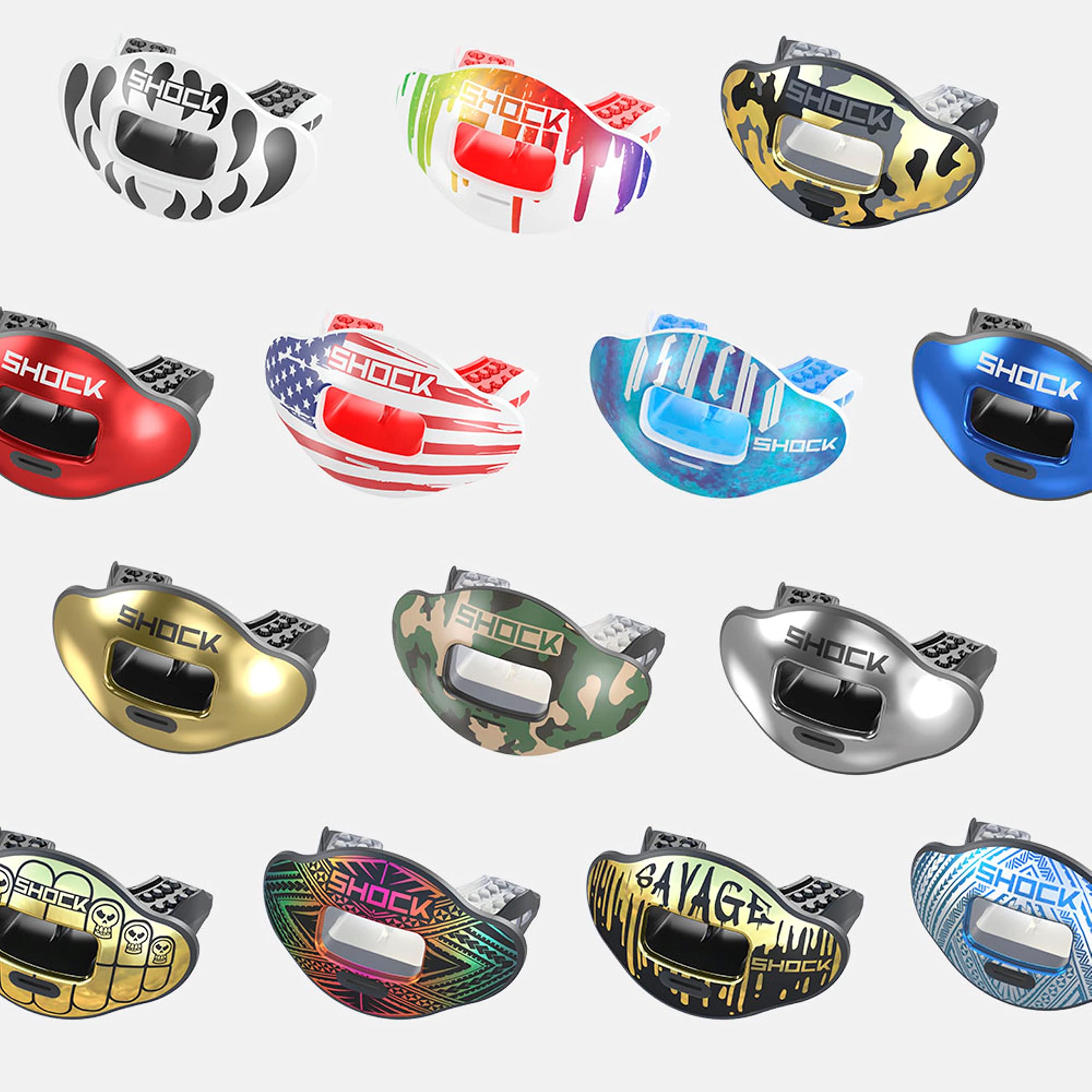 Shock Doctor Sd10320-20030-Osfa Max Airflow Lip Guard - 3D Tether Concept Stripes Osfa